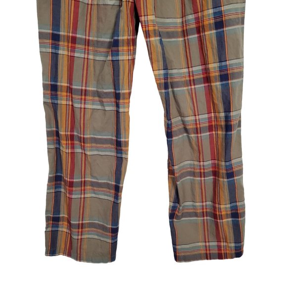 Original Penguin Size S Pants Lounge 100% Cotton Pull On Pajama Plaid Pockets - Picture 6 of 8